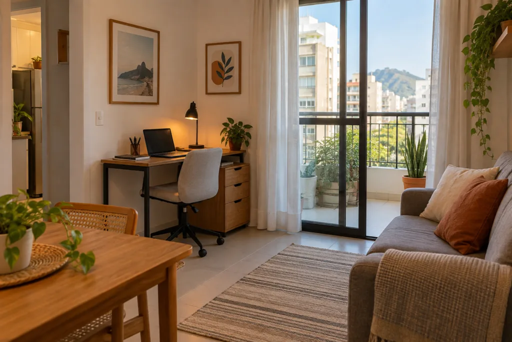 home office em apartamento pequeno