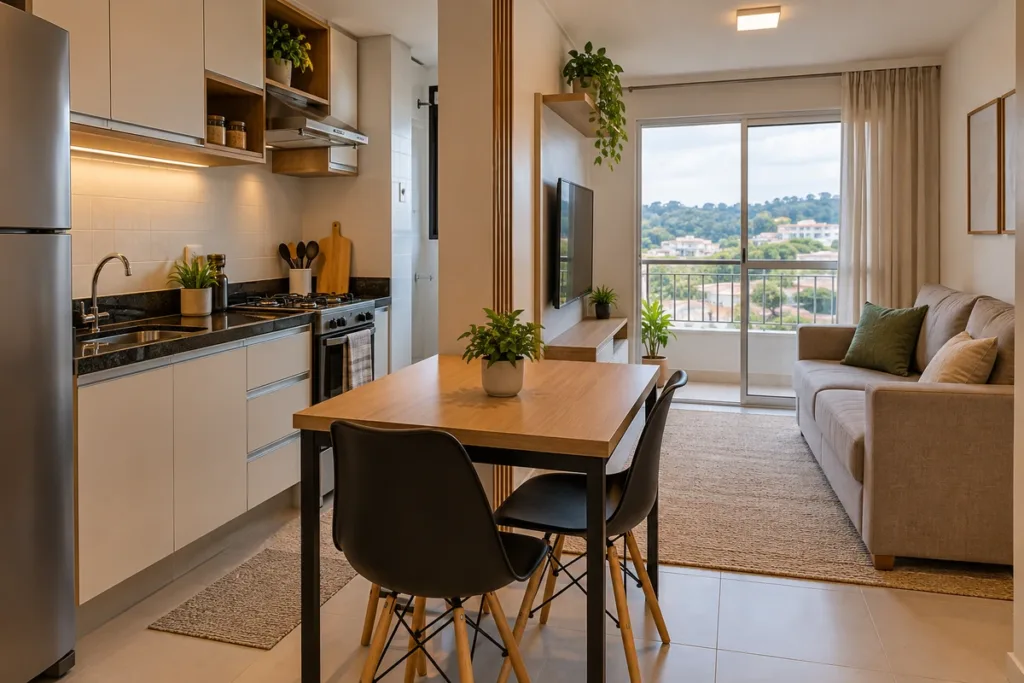 sala e cozinha integradas